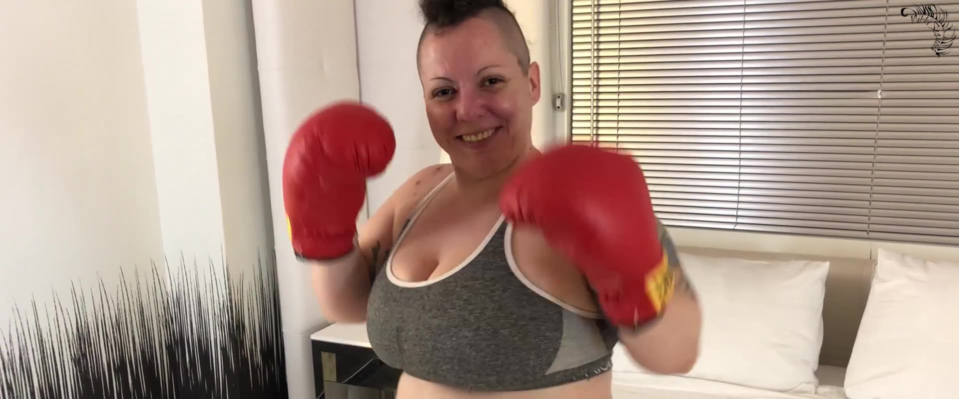 Boxing Babe Beat Down and Handjob